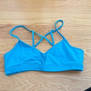 ALO Yoga Turquoise Strappy Sports Bra